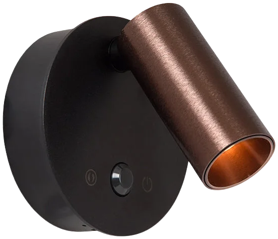 Aplique aluminio café metalizado dimeable con sensor de movimiento Ø8,1x5.9x6.5 cm 2W LED - LUAP0180