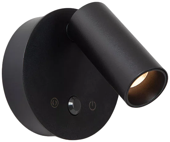 Aplique aluminio negro dimeable con sensor de movimiento Ø8,1x5.9x6.5 cm 2W LED - LUAP0181