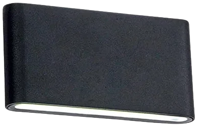 Aplique aluminio negro vidrio templado 17,5x9X3,3 cm IP65 LED 12W - TAAP0001