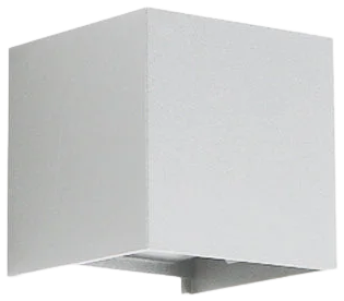 Apliqué bidireccional aluminio blanco opaco exterior IP 65 10x10 cm 2 luces LED 6W - MUAP0010