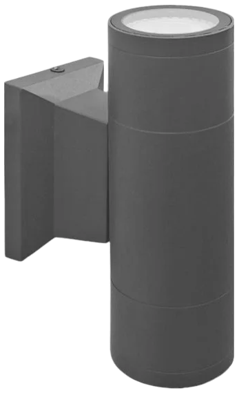 Aplique doble aluminio grafito exterior Ø6x16 cm 2 luces GU10 - KOAP0008