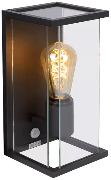 Aplique exterior grafito con sensor 14x16x29 cm IP54 E27 - LUAP0139