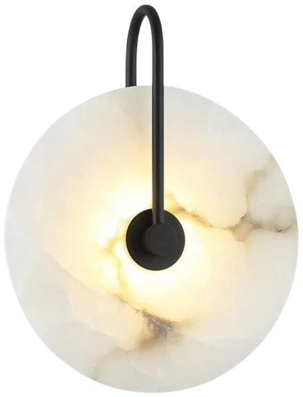 Aplique metal alabastro negro Ø25x31,5 cm 5W 3000k LED - ONAP0068