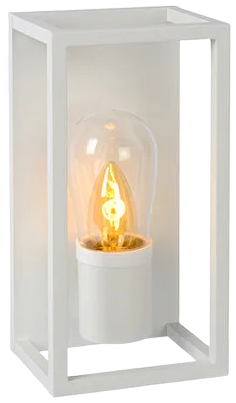 Apliqué metal blanco vidrio exterior IP 54 25 cm E14 - LUAP0044