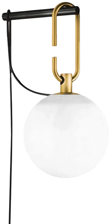 Aplique metal bola negro bronce Ø20x42 cm E27 - TOAP0088
