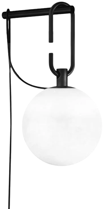 Aplique metal bola negro E27 - TOAP0087