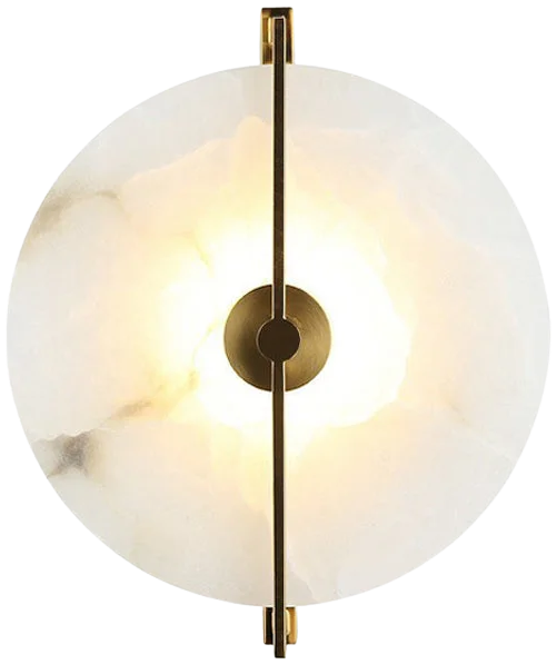 Aplique metal dorado alabastro Ø35x39 cm 12W 3000k LED - ONAP0065