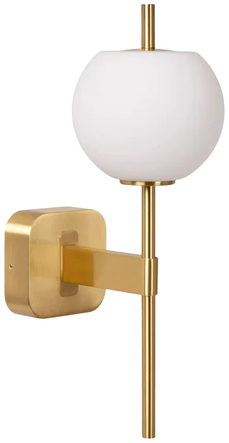 Aplique metal dorado vidrio opal 12x18,4x34,7 cm G9 - LUAP0160