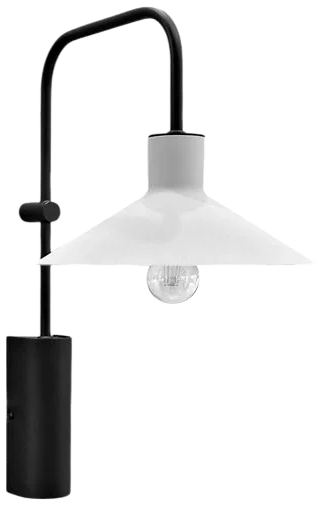Aplique metal negro blanco Ø20x30x40 cm E27 - LGAP0131