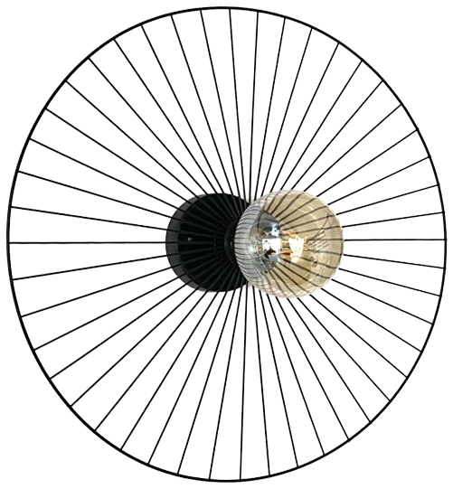 Apliqué metal negro circular Ø45 cm E27 - LGAP0114