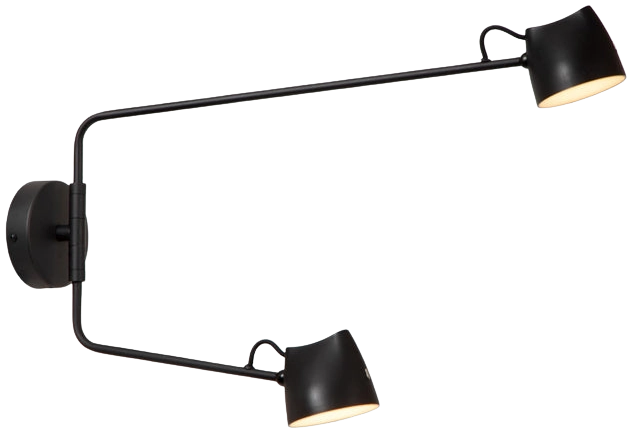 Aplique metal negro dimeable 53,8cm 2 luces 8W LED - LUAP0174