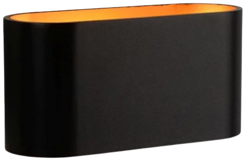 Apliqué metal negro dorado bidireccional 16x80 cm G9 - LUAP0078