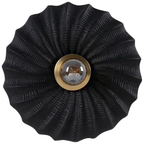 Aplique metal negro Ø27x9 cm E27 - IXAP0010