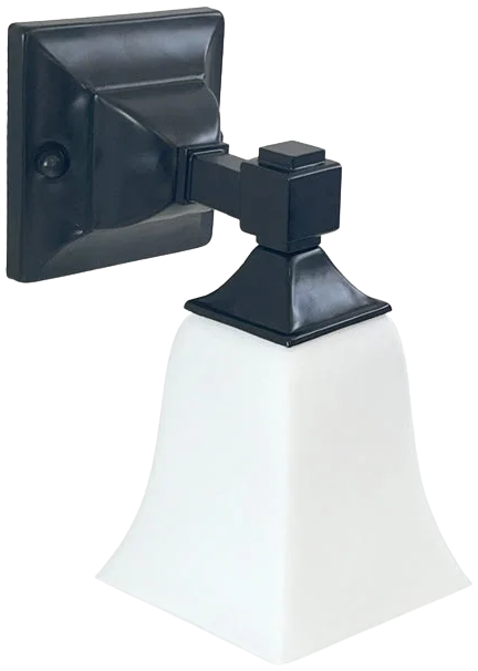 Apliqué metal negro vidrio empavonado E27 - KEAP0021