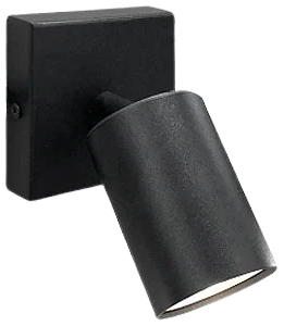 Foco aluminio direccionable negro 8x14 cm GU10 - DOFO0003