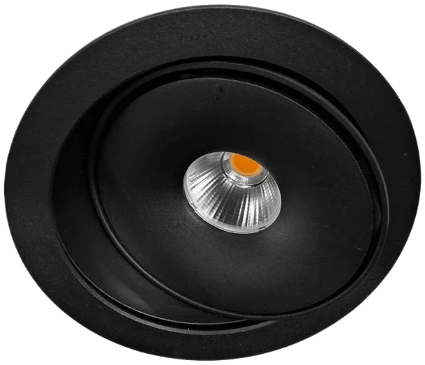 Foco embutido basculante aluminio negro dimeable Ø12 cm LED 9W - TOFO0081