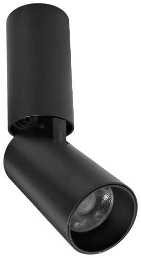 Foco sobrepuesto dirigible aluminio dimeable negro Ø4,3x16 cm LED 6W - TOFO0091