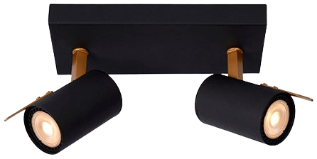 Foco metal negro bronce 22x15 cm 2 luces GU10 - LUFO0004
