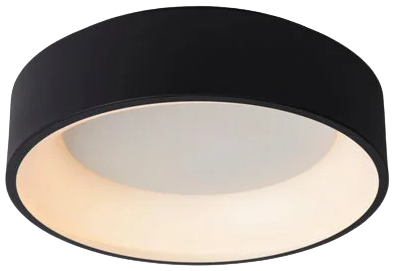 Plafón aluminio negro difusor acrílico Ø 28 cm LED 20W - OYPL0017