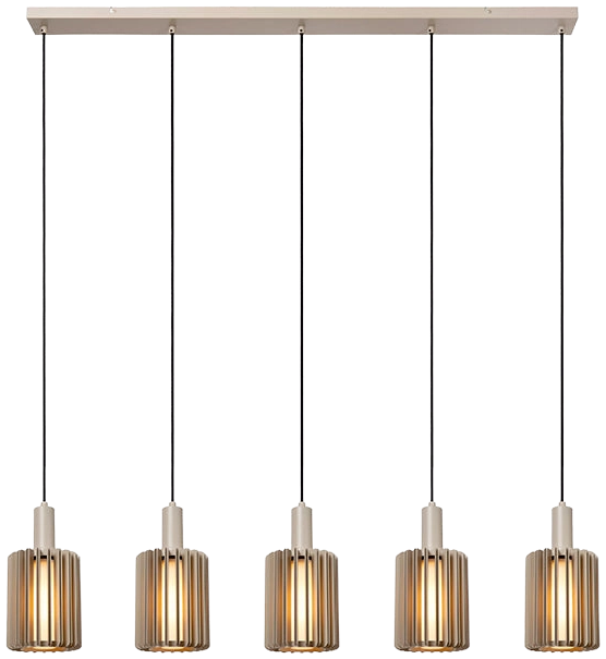 Lámpara colgante aluminio taupe 5 luces E27 - LULC0336