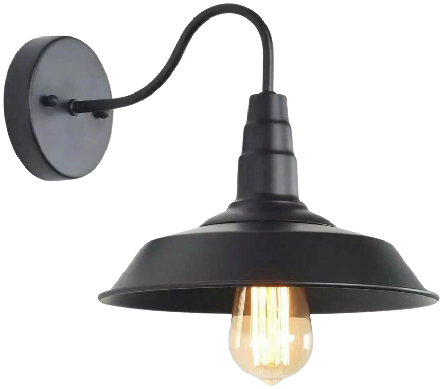 Aplique metal negro mate Ø25x33,5x24 cm E27 - BRAP0004
