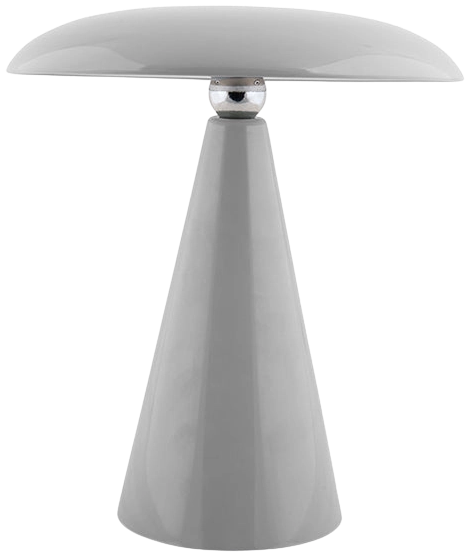 Lámpara sobremesa melamina gris recargable USB Ø23x26 cm 4W LED - PGLS0038