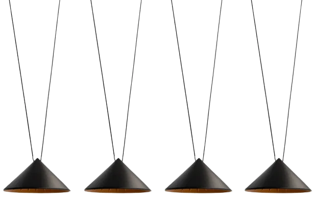 Lámpara colgante negro cobre 4 luces LED 40W