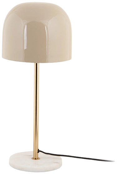 Lámpara sobremesa metal beige mármol blanco Ø20x50 cm E14 - PGLS0059