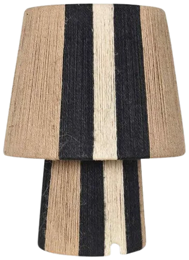 Lámpara sobremesa yute natural negro Ø25x33 cm E27 - OPLS0016