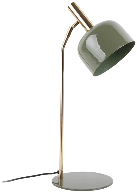 Lámpara sobremesa metal verde olivo dorado Ø19.5x56 cm E14 - PGLS0042
