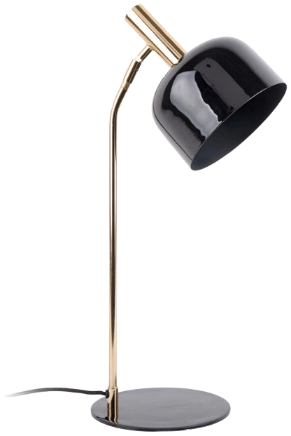 Lámpara sobremesa metal negro brillante dorado Ø19.5x56 cm E14- PGLS0044