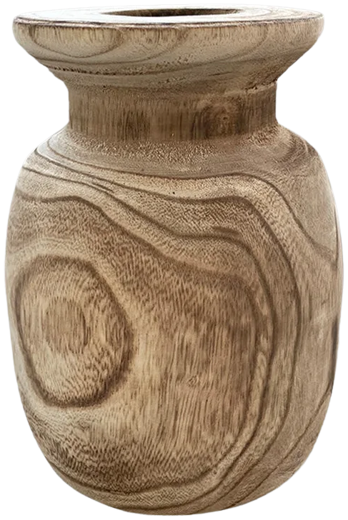 Jarrón en Madera de Paulownia - Rosa