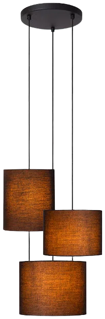 Lámpara colgante metal algodón negro 3 luces Ø46 cm E27 - LULC0300