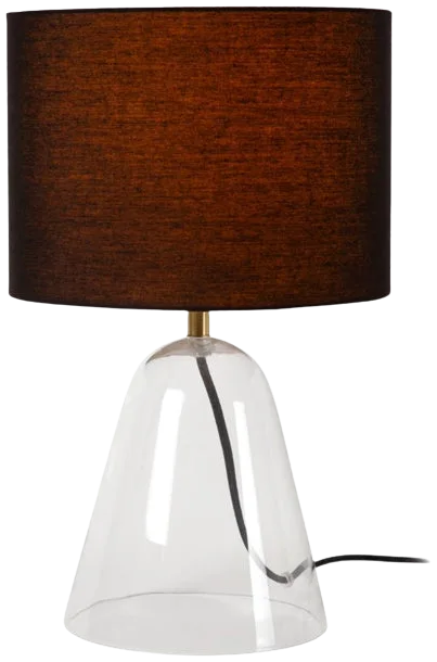 Lámpara de mesa vidrio transparente pantalla de tela Ø25 E27 - LULS0210