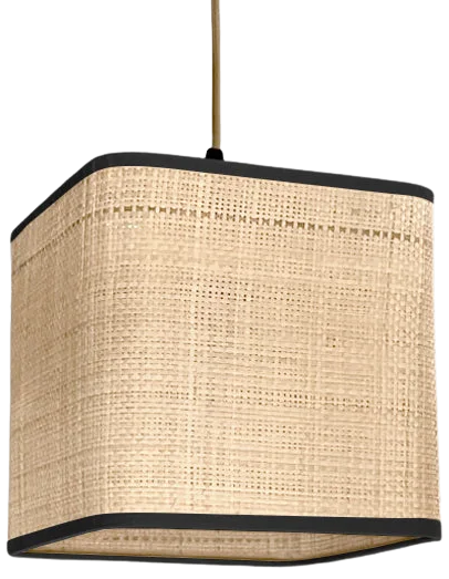 Lámpara colgante rafia natural 20x20x20 cm E27 - OPLC0072