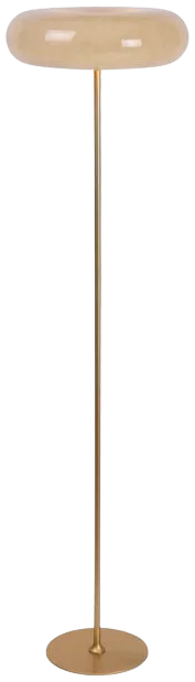 Lámpara de pie metal dorado vidrio taupe Ø40x1,50 cm - LULP0109