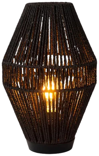Lámpara de mesa papel madera negro Ø21,5x31,5 cm E27 - LULS0198