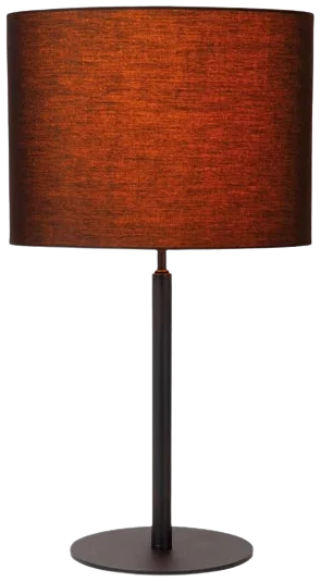 Lámpara de mesa metal textil negro 26x50,5 cm E27 - LULS0196