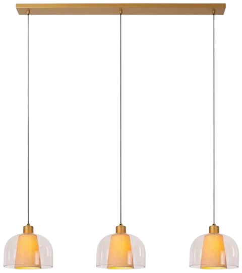 Lámpara colgante vidrio tela metal 1,22 cm 3 luces E27 - LULC0284