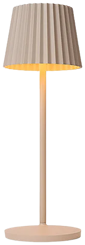Lámpara sobremesa exterior beige recargable Ø13,5x38 cm LED 2W - LULS0185