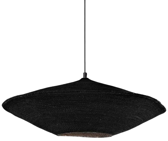 Lámpara colgante yute negro Ø60x20 cm E27 - MFLC0021