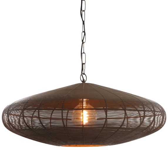 Lámpara colgante metal café mate Ø60x23 cm E27 - LLLC0512