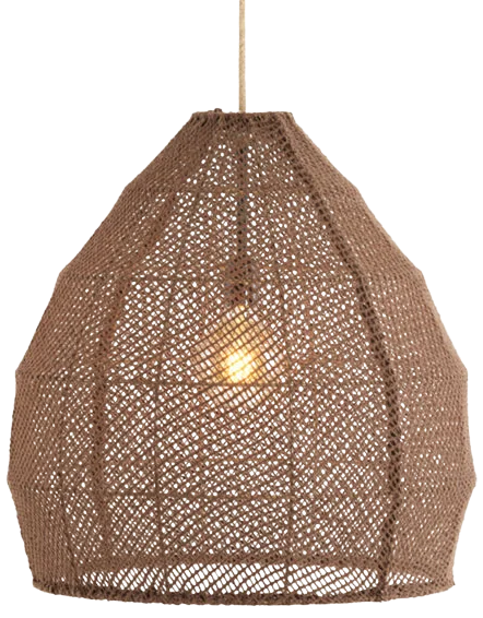 Lámpara colgante textil café Ø50x50 cm E27 - LLLC0500