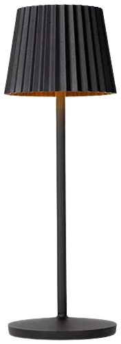 Lámpara sobremesa exterior negro recargable Ø13,5x38 cm LED 2W - LULS0173