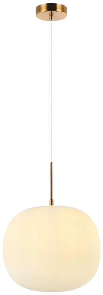 Lámpara colgante vidrio opal metal oro Ø30cm E27 - ONLC0046