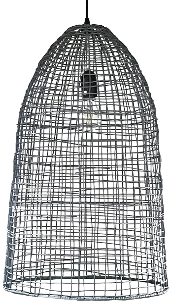 Lámpara colgante ratán gris Ø39x61 cm E27 - PLLC0010