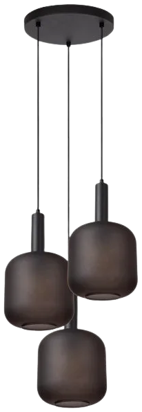 Lámpara colgante metal negro vidrio ahumado Ø51 cm E27 - LULC0251