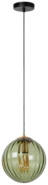 Lámpara colgante metal bronce vidrio verde Ø25cm E27 - LULC0240