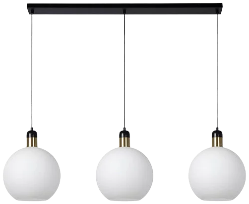 Lámpara colgante metal vidrio bronce negro opal 1,23 mt. 3 luces E27 - LULC0229