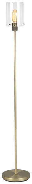 Lámpara de pie metal vidrio transparente bronce envejecido Ø25x1,52cm E27 - LLLP0063